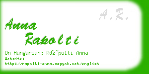 anna rapolti business card